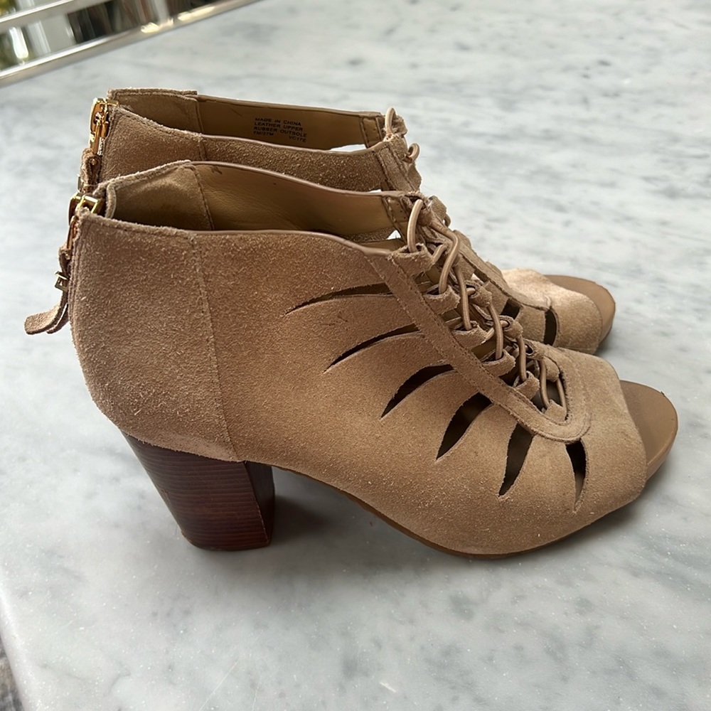 Barely Worn Leather Booties Size 7 - image 1